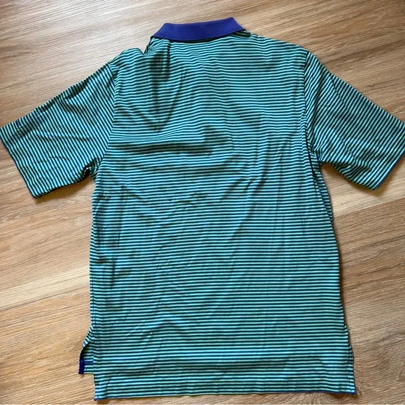 Polo Ralph Lauren Mid Pines Golf Striped Polo Shirt Green Blue Men’s M - Picture 2 of 8